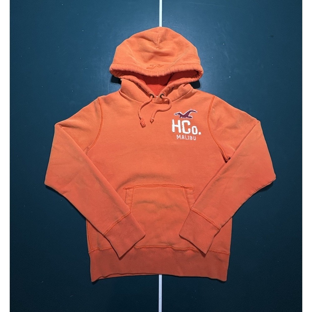 Vintage Hollister CA‎ Thermal Waffle Hoodie Sweatshirt Men's Medium Y2K Surf